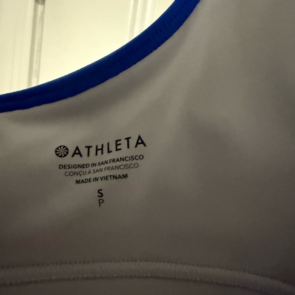 Athleta Breathe Longline Gray & Blue Small Sports Bra NWT Best A-C Cups - Picture 4 of 8